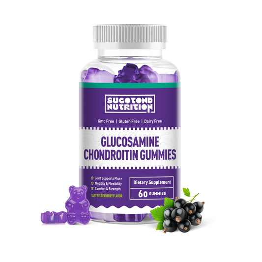 Glucosamine Chondroitin Gummies - Extra Strength Joint Support Supplement with MSM & Elderberry for Natural Joint, Antioxidant Immune Support for Adults, Men & Women-(1 Pack)