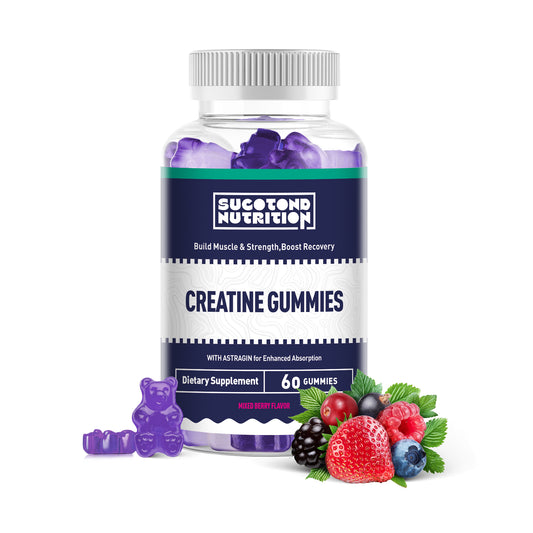 SUCOTOND Creatine Gummies, Creatine Monohydrate for Muscle Gain, More Strength, and Faster Recovery, Clinically Studied Creatine 5g Dose, Mixed Berry, 30 Servings