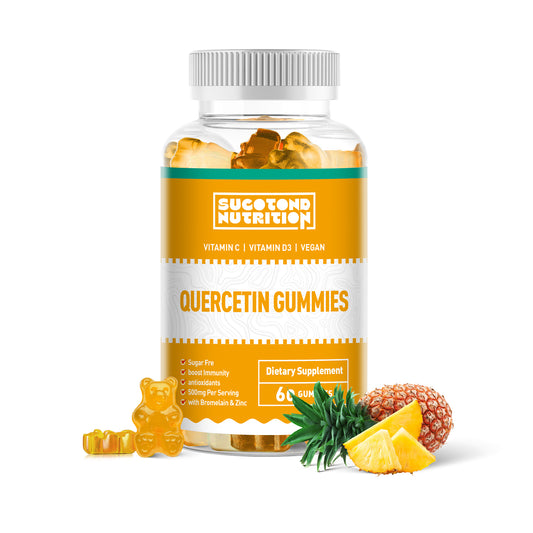 Sucotond Quercetin Gummies - Quercetin with Bromelain Zinc Vitamin C & Vitamin D3 - Quercetin Supplement 500MG for Immune System & Allergy - Quercetin for Kids and Adults