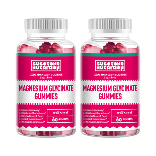 Magnesium Glycinate Gummies 400mg - Sugar Free Magnesium Potassium Supplement with Magnesium Malate, Vitamin D, B6, and CoQ10 for Calm Support & Sleep for Adults - Raspberry Gummies