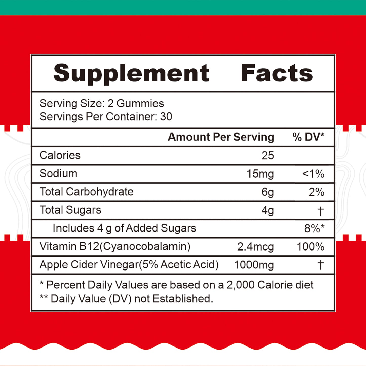 Sucotond Apple Cider Vinegar Gummy Vitamins - 60 Count - Vitamin B12, Gelatin-Free, Gluten-Free, Vegan & Non-GMO