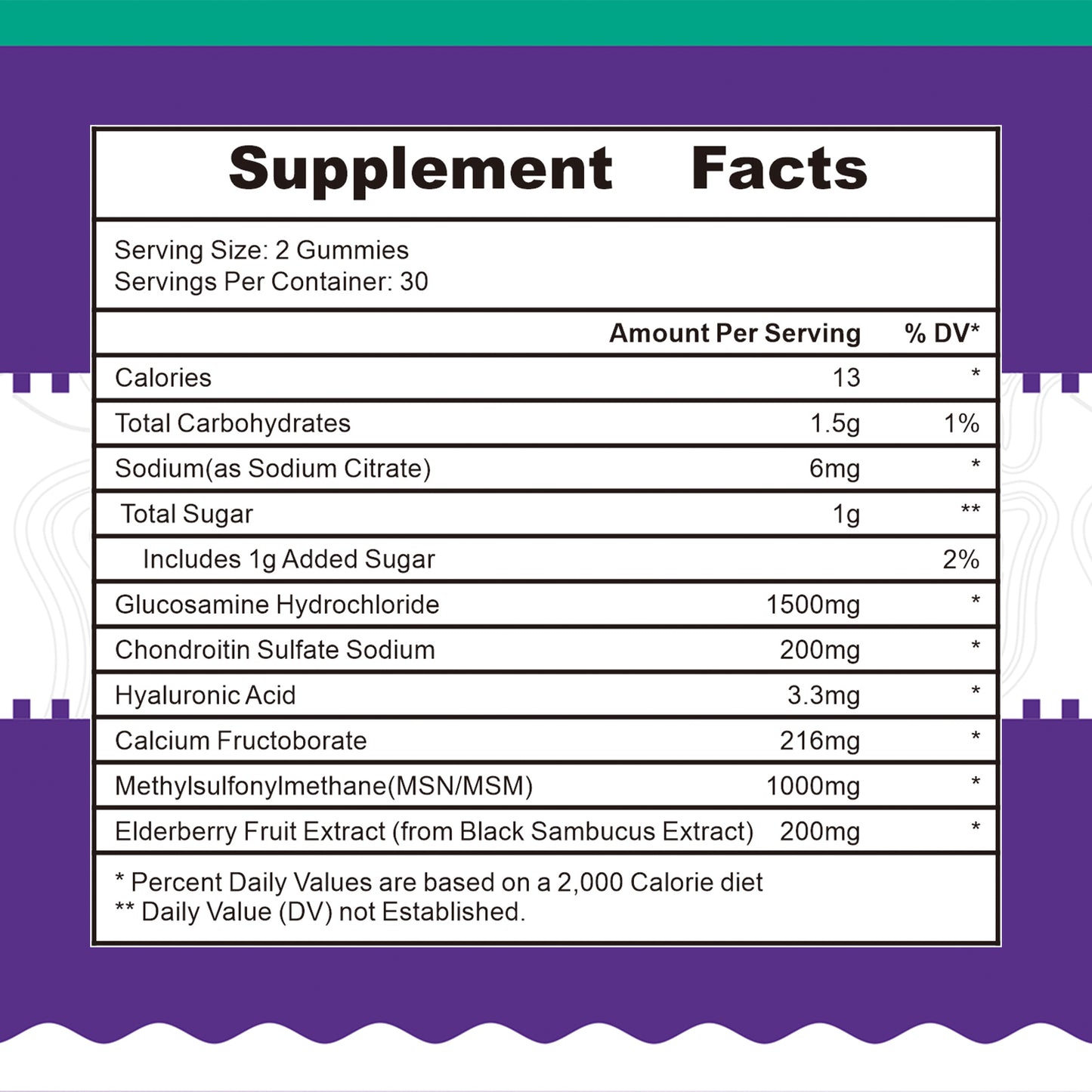 Glucosamine Chondroitin Gummies - Extra Strength Joint Support Supplement with MSM & Elderberry for Natural Joint, Antioxidant Immune Support for Adults, Men & Women-(1 Pack)