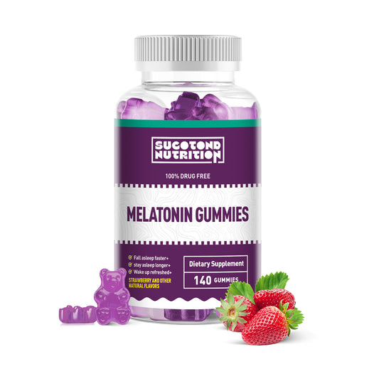 Sucotond Melatonin Gummies, Sleep Support for Adults, Melatonin 10 mg, 60 Strawberry-Flavored