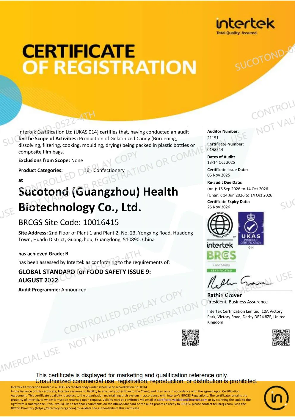 BRCGS Certified