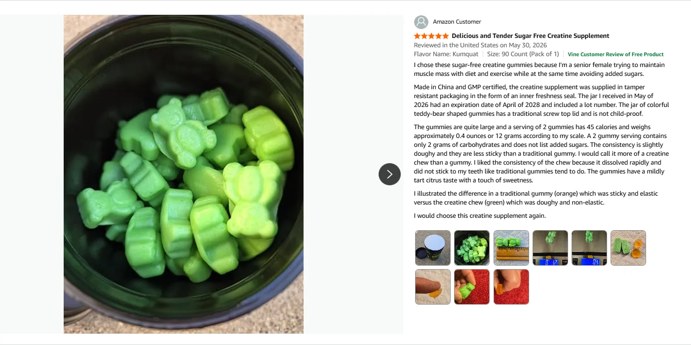 Kumquat flavor gummy review screenshot 1