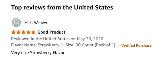 Strawberry flavor gummy review screenshot 3