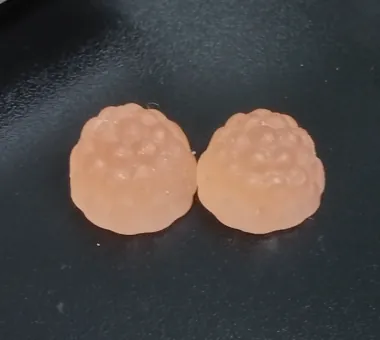 Smooth peach gummy samples for sugar-free vegan apple cider vinegar gummy development