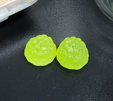 Green gummy samples for no-added-sodium creatine mineral gummy product development