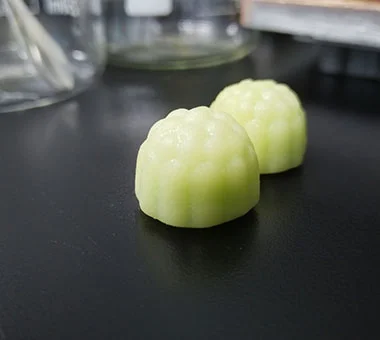 Green vegan creatine monohydrate gummy samples developed for private label supplement projects
