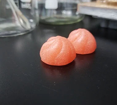 Orange creatine HCL gummy samples developed for private label supplement projects