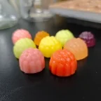 Assorted flavored creatine gummy samples in multiple colors for private label supplement projects