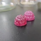 Blue-purple blueberry-flavored creatine gummy samples developed for private label supplement projects