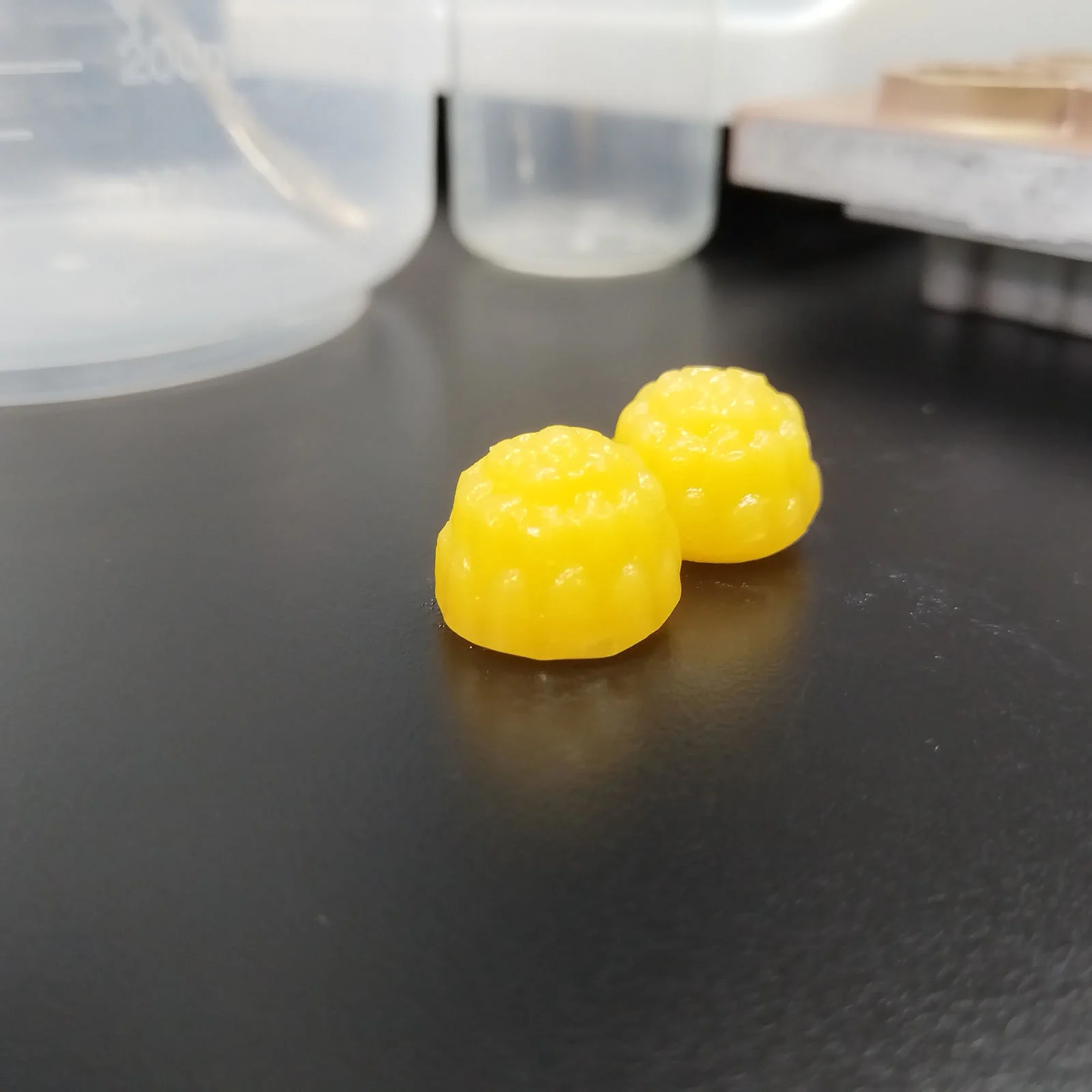 Yellow creatine D3 K2 gummy samples developed for private label supplement projects