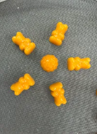 Orange bear-shaped Daily Creatine Gummies for a women's weight-management product project, using a sugar-free formula for 0-sugar certification support and a pectin option for vegan positioning.