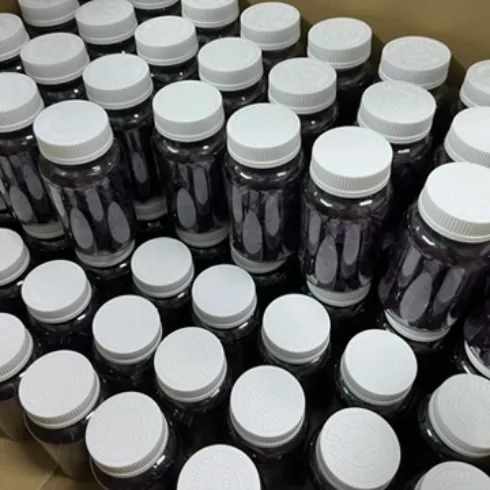 Finished gummy bottles grouped by batch for glutathione gummy traceability and quality review