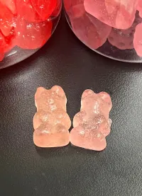 Pink bear-shaped sugar-free iron gummies for customized sweetness, texture and sensory performance