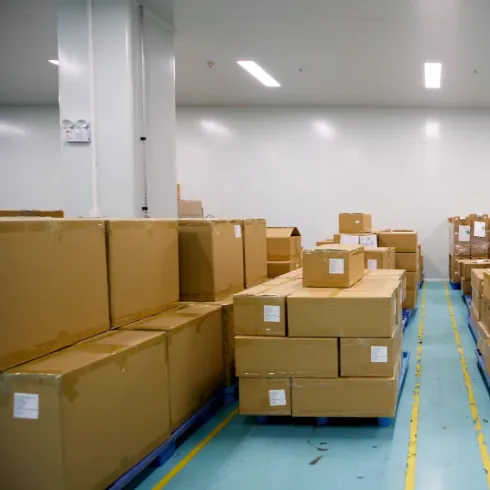 Batch materials stored for controlled melatonin gummy production and supplier traceability