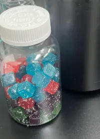 Assorted gummy samples prepared for melatonin L-theanine prototype and serving-format evaluation