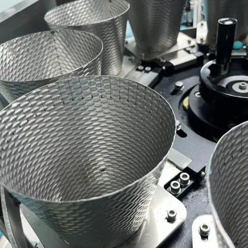 Stainless steel ingredient handling vessels used during turmeric raw-material qualification for gummy production