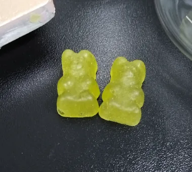 Bear-shaped gummy B complex vitamins with B12 B6 and methylfolate in a combined formula concept