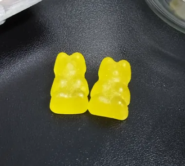 Yellow bear-shaped vitamin C gummies for kids with customizable size and flavor