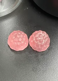 Pink vitamin C and collagen gummy samples for customized beauty nutrition formulations