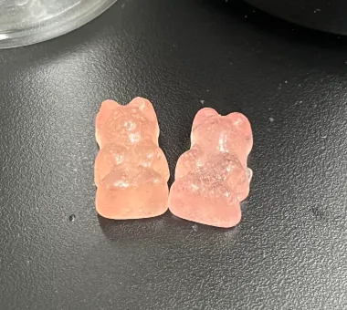 Translucent bear-shaped gummy samples for sugar-free women's creatine gummy development