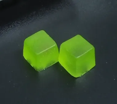 Green gummy samples for vegan-compatible women's creatine gummy formulations